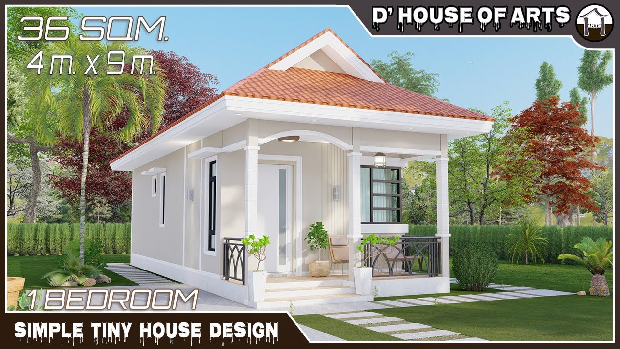 1 BEDROOM | Simple Tiny House Design | Small House Design Ideas | 36 SQM.(4m. x 9m.)