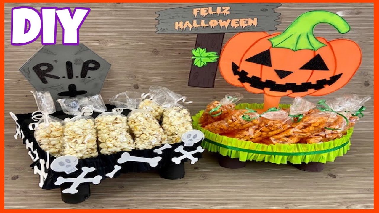 ESTANTES PARA MESAS DE DULCES PARA HALLOWEEN || RECICLADO|| DIY