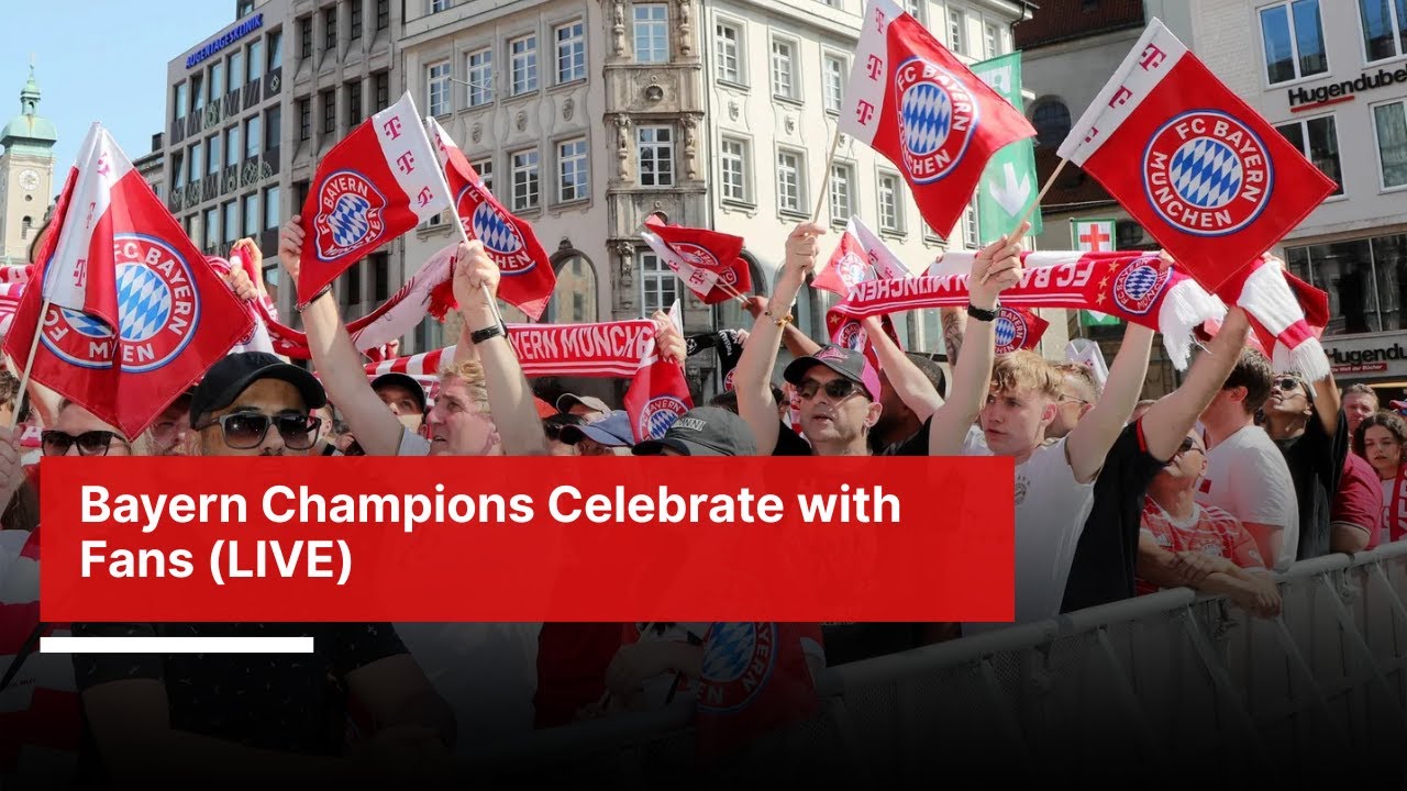 LIVE: Bayern Munich Fans Celebrate Bundesliga Title at Marienplatz! | Bundesliga Celebration | AD1I