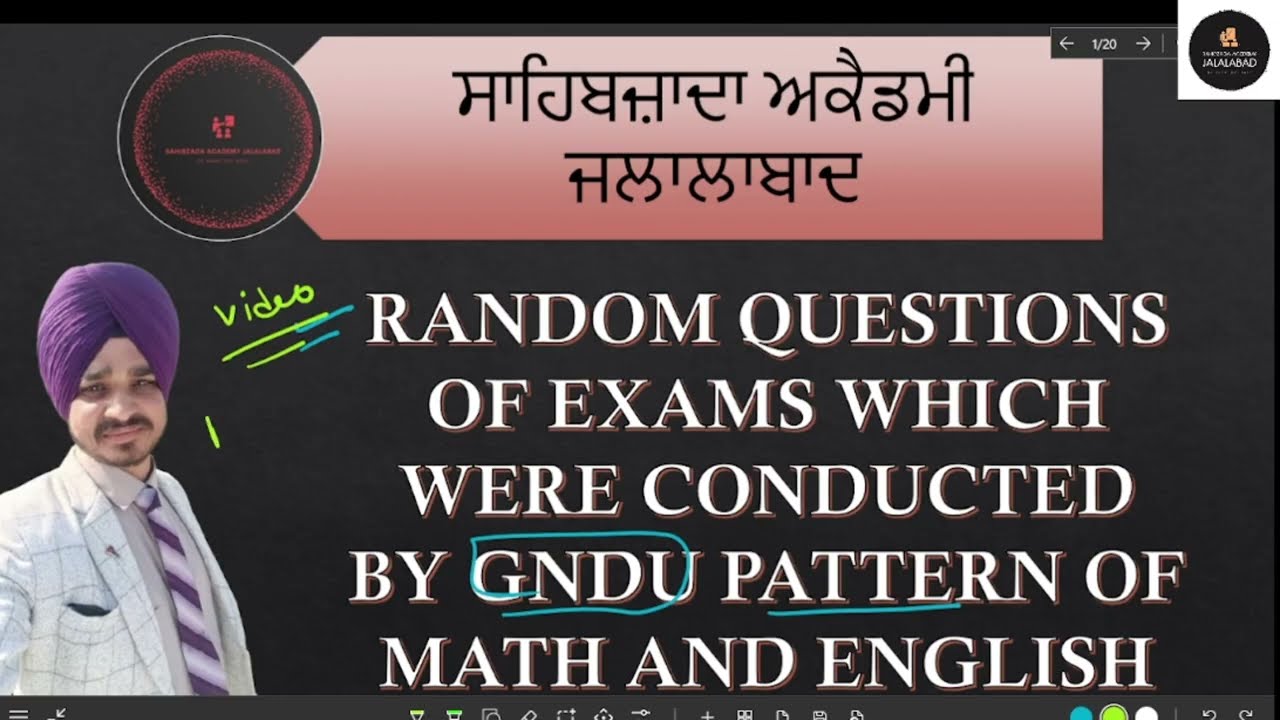 PREVIOUS YEAR MATHEMATICS AND ENGLISH QUESTIONS THAT CONDUCTED BY GNDU ||  by GURJANT SINGH