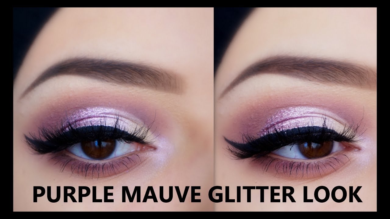Purple Mauve Glitter Makeup Tutorial | Morphe 35P + NYX Glitter
