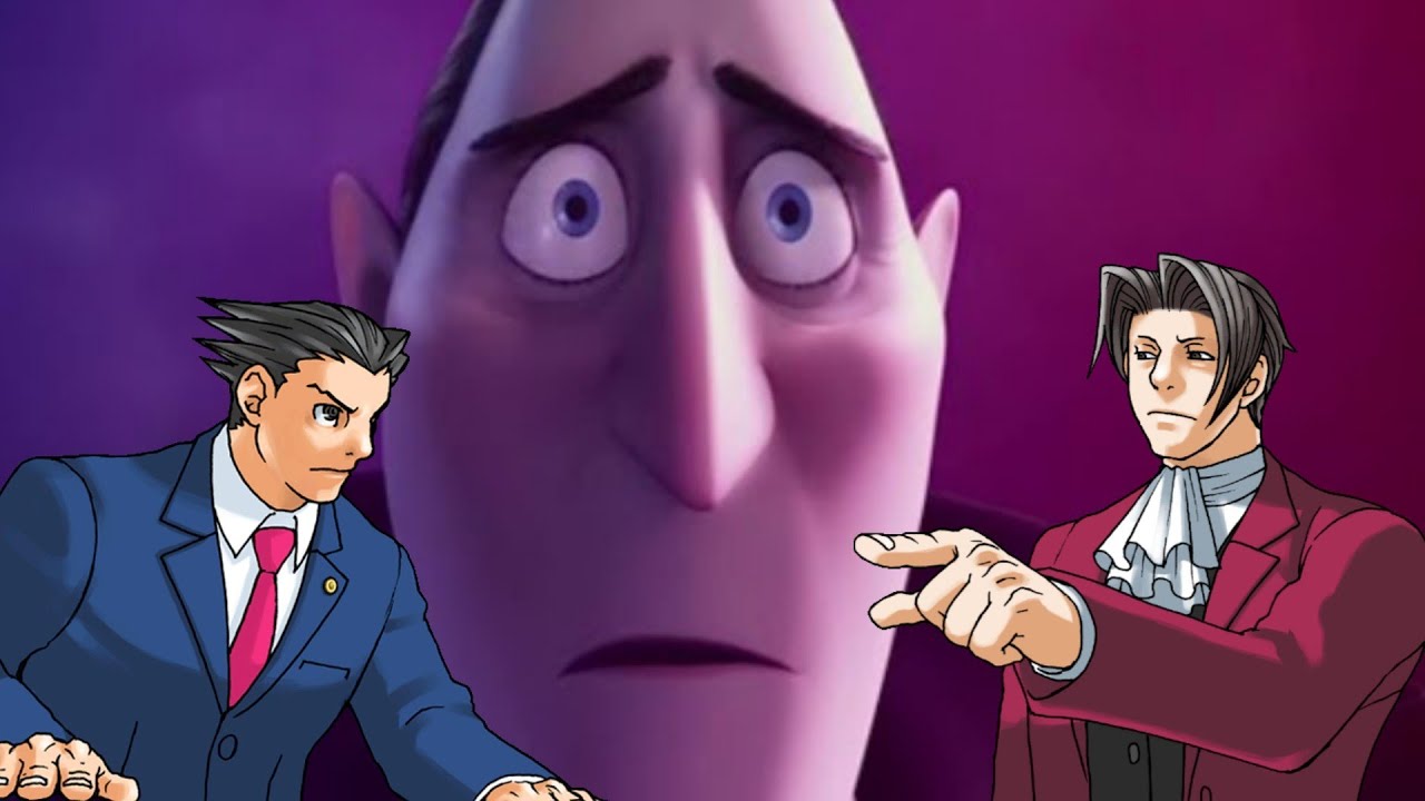 !спойлеры! Ace Attorney мем с грустным Граф Дракулой