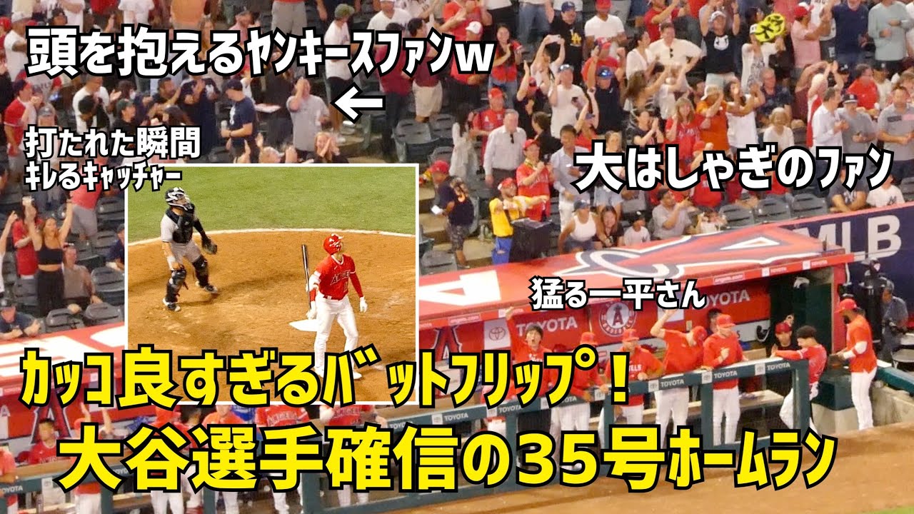 カッコ良すぎるバットフリップ！大谷選手 確信の35号ホームラン！３試合連続本塁打 同点弾にファンも大はしゃぎ！ 現地映像 Angels エンゼルス Shohei Ohtani 大谷翔平