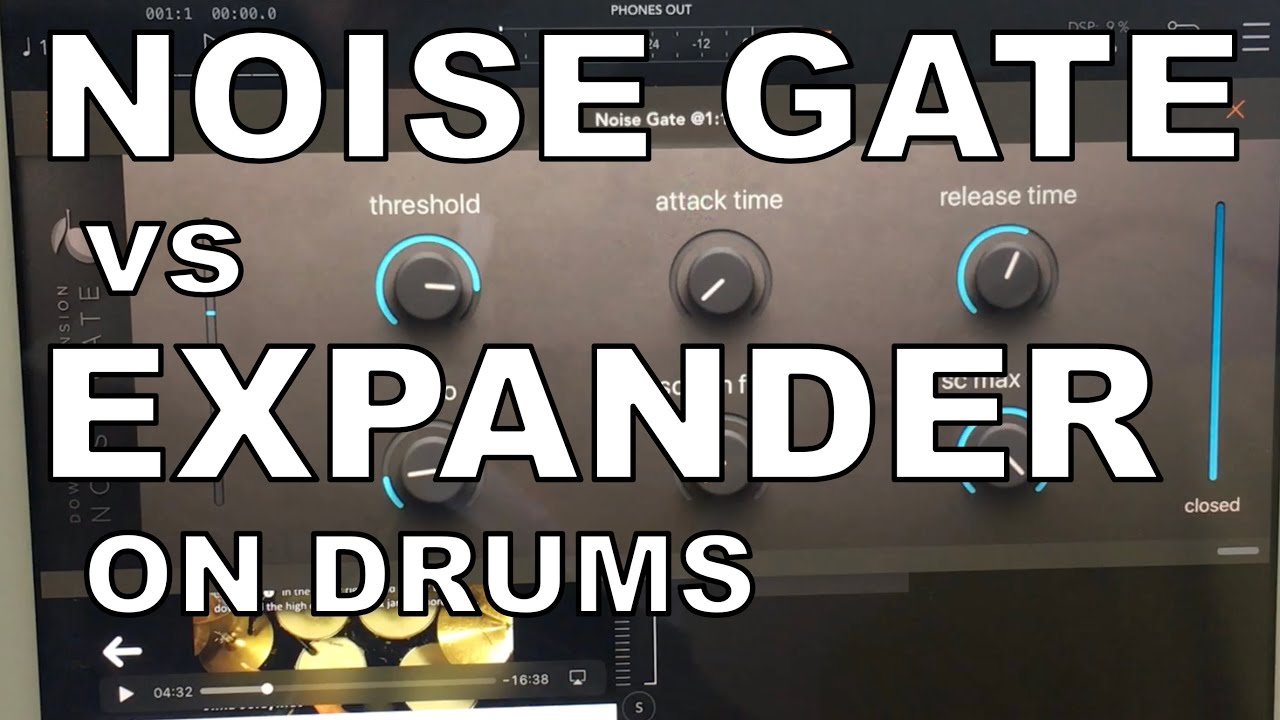 Noise gate vs. Expander - sound demo on a drum beat