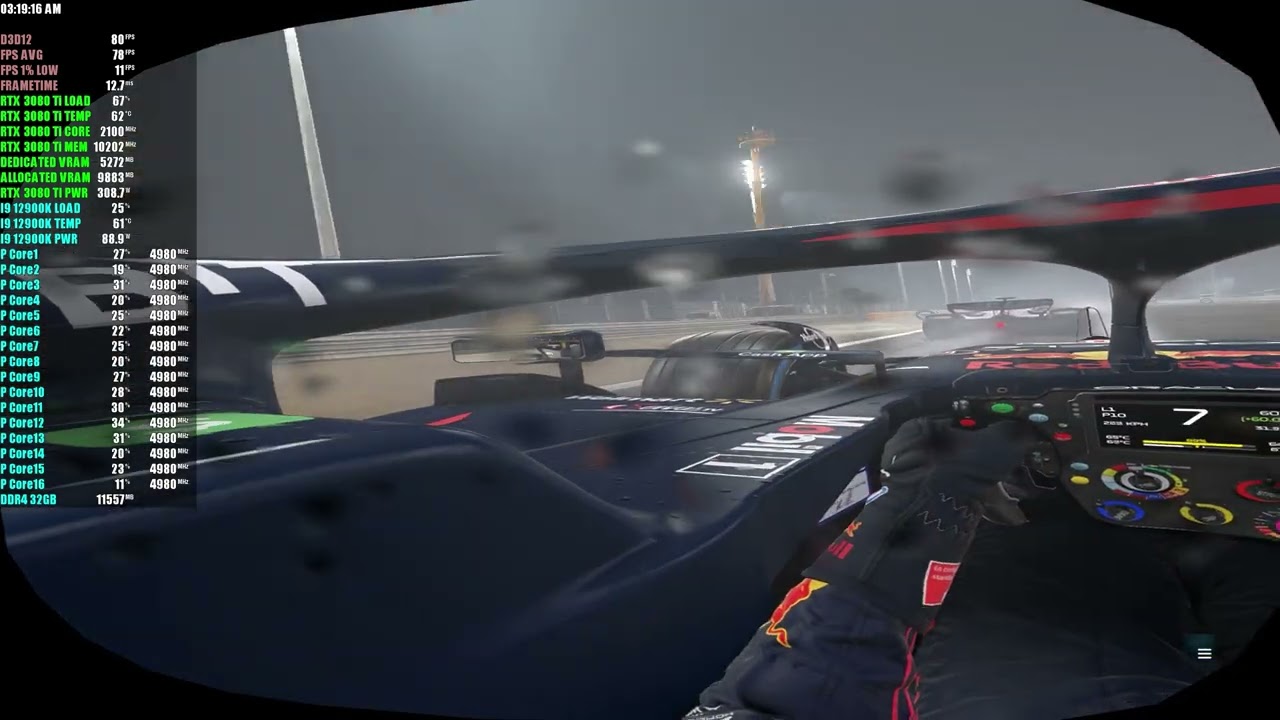RTX 3080 Ti | 12900K | F1&reg; 22 VR Ultra High Settings Oculus Rift S