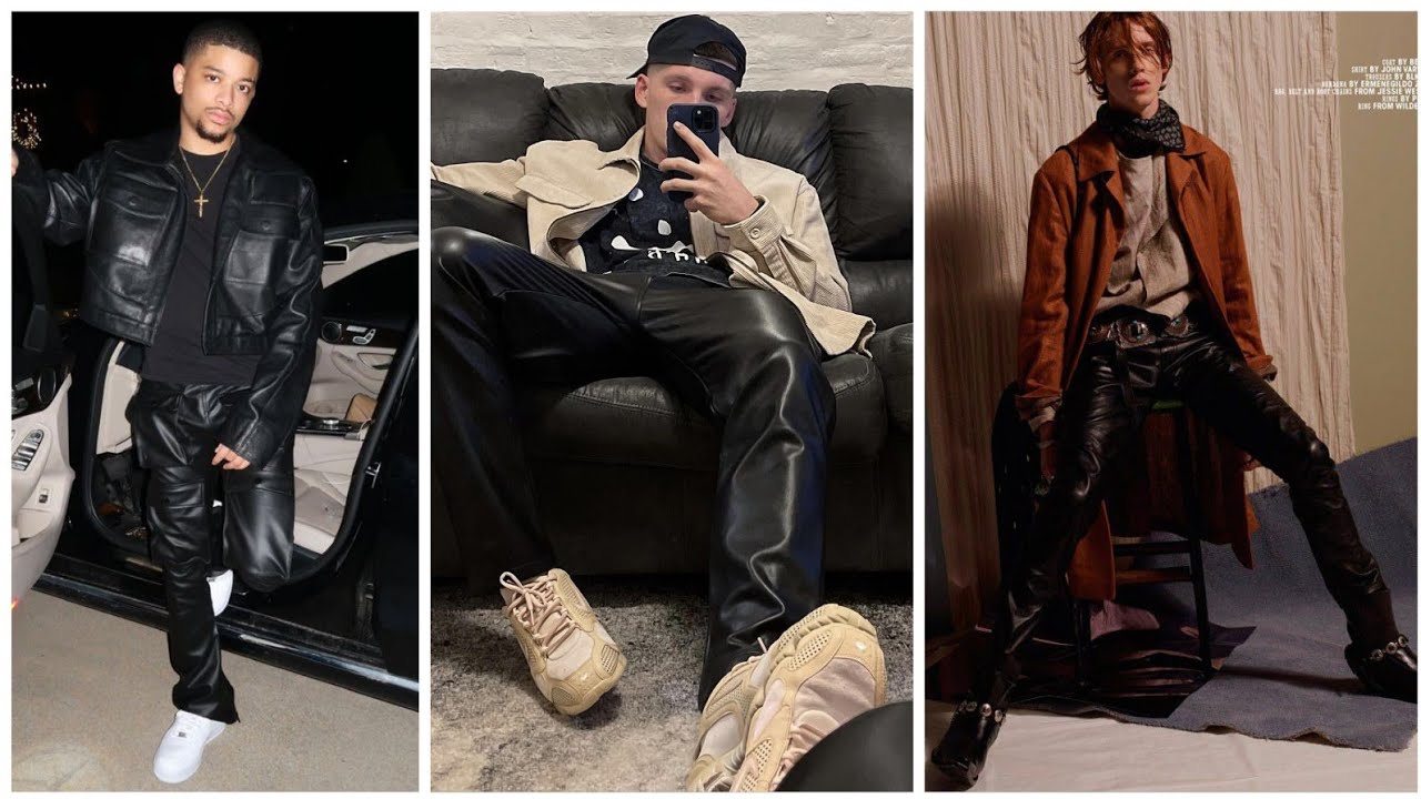 Variety of design latest leather pants outfit for men & boys#2022