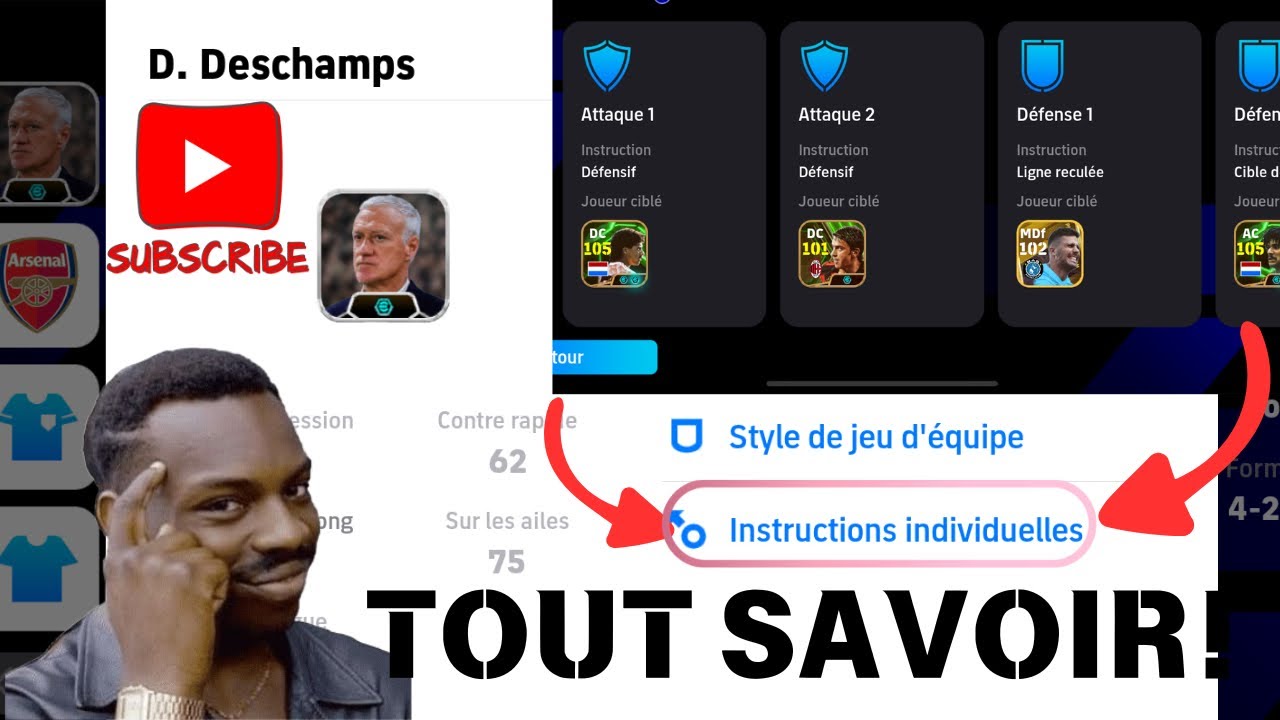 Comment  bien 🤔utiliser les instructions individuelles sur efootball 2025😱🤯#majpes2025#pes2025mobile