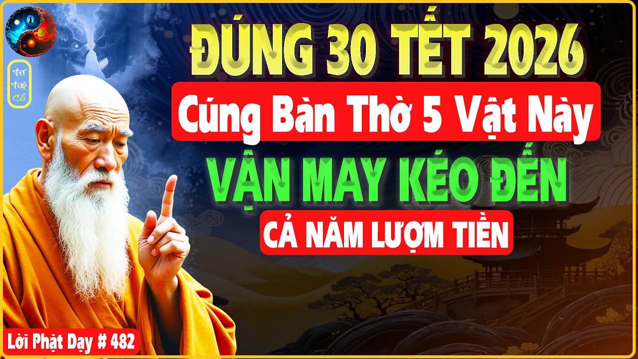 5 VẬT CÚNG BÀN THỜ VÀO 30 TẾT 2026 ĐỂ KÉO TIỀN TÀI VÀ SUNG TÚC - TRÍ TUỆ CỔ