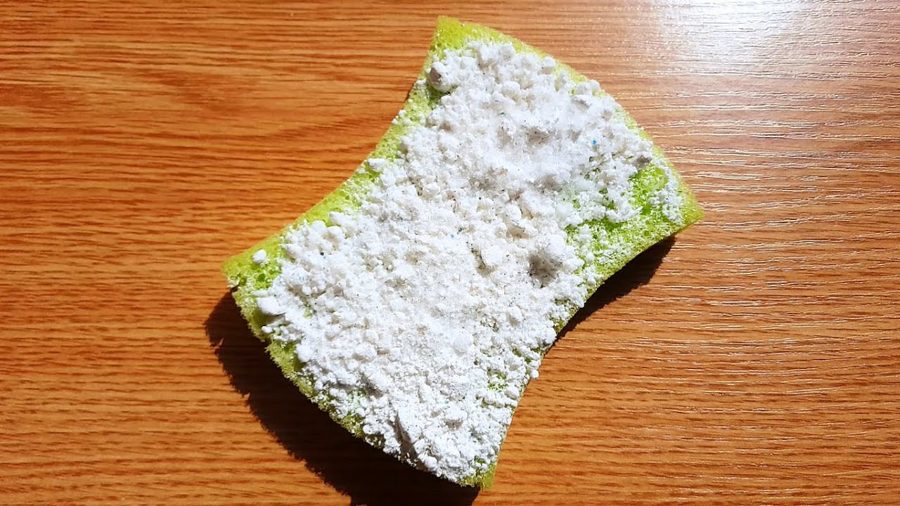 Frozen sponge with gym chalk squeezing & ripping |WATCH IN HD| ig @asmr_by_ann