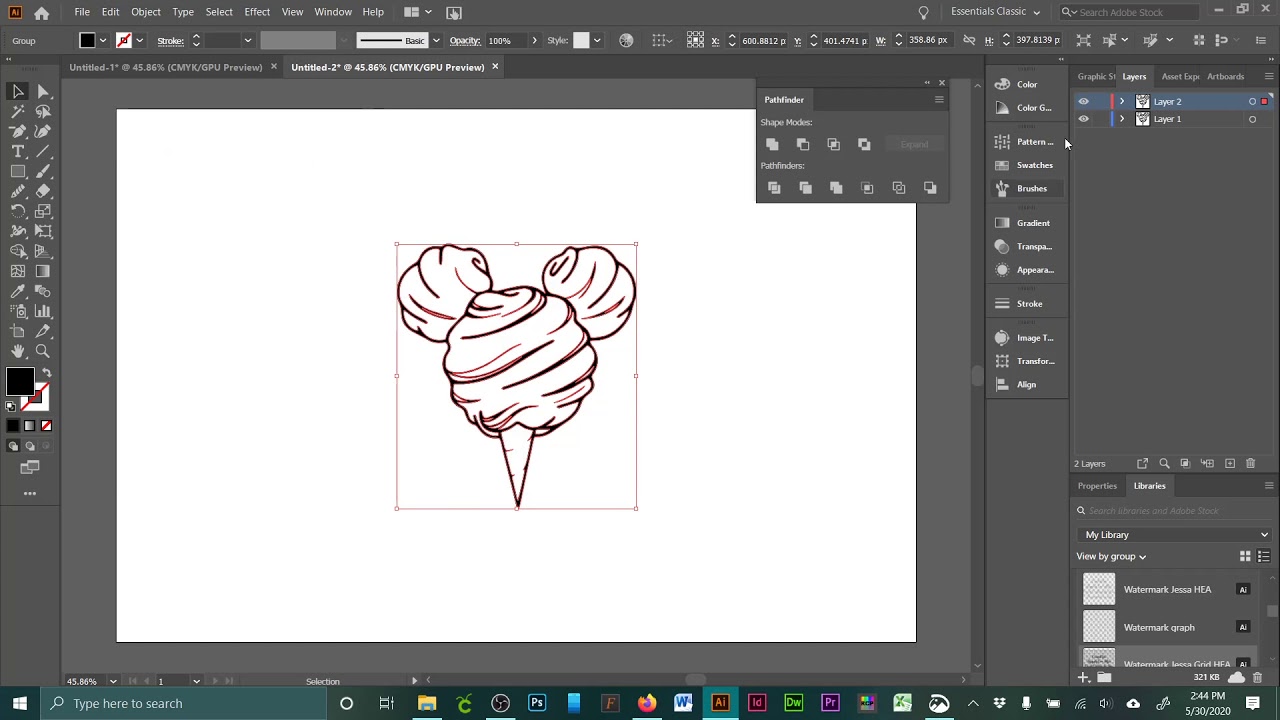 Offset Path in Illustrator from Trace Image