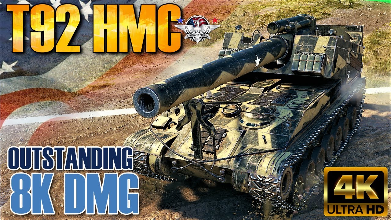 WoT T92 HMC Gameplay &diams; 8K Dmg &diams; SPG Arty Review 4K UHD