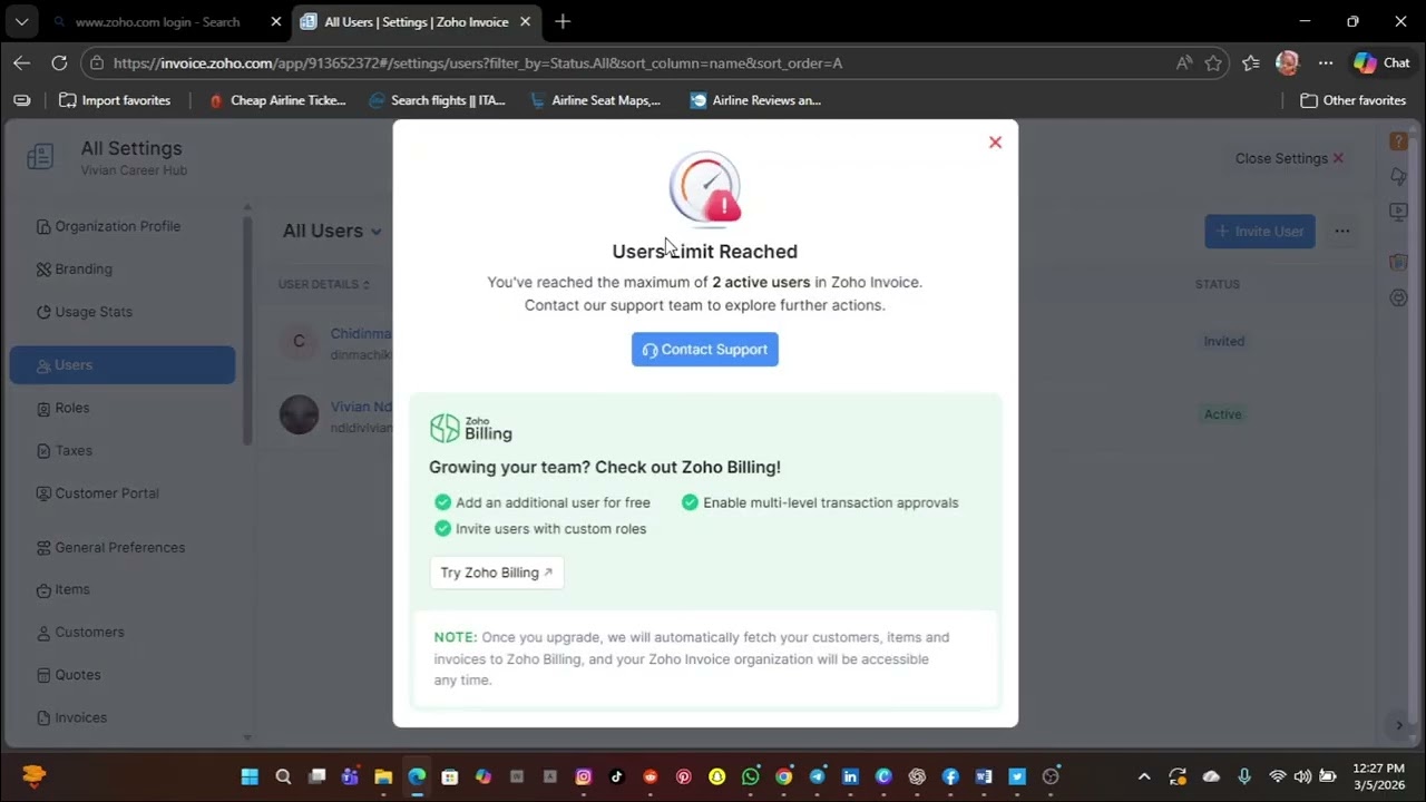 Zoho Invoice 1