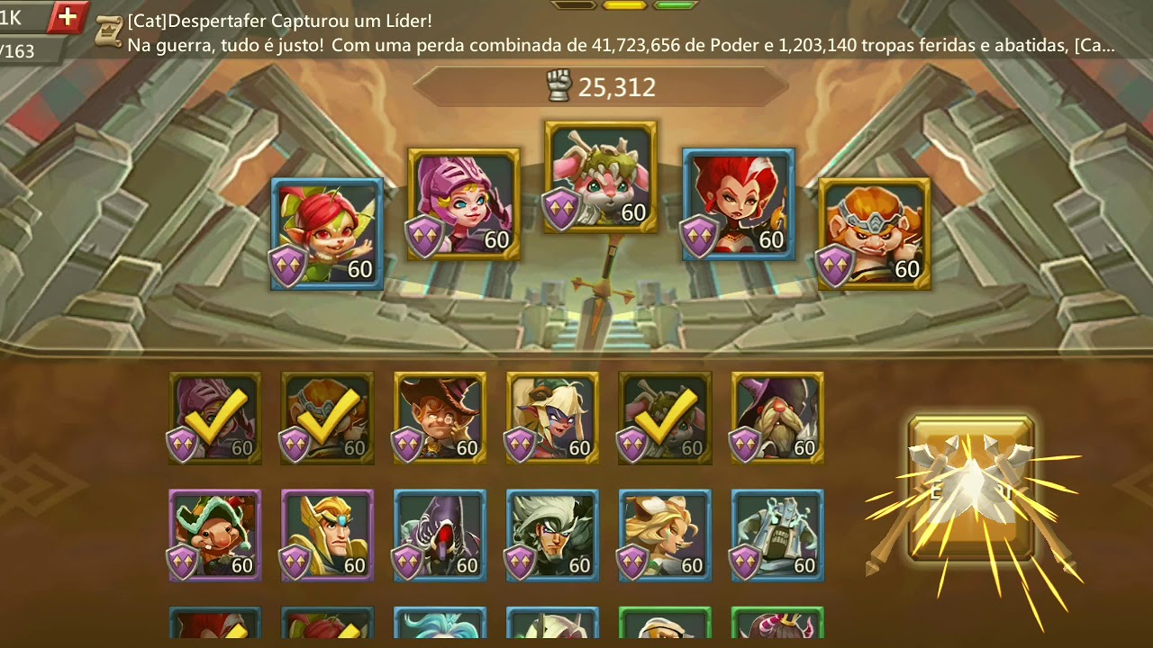 Fase normal 8-15 her&oacute;is comuns Lords Mobile