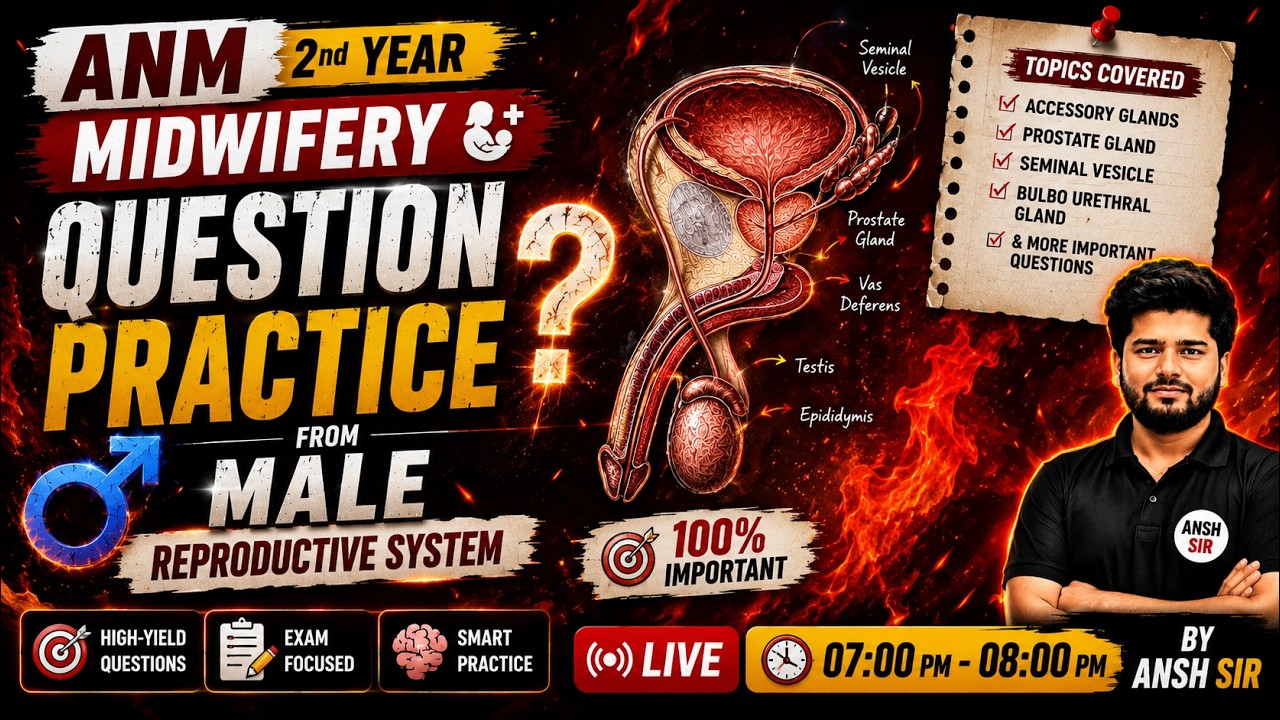 ANM Midwifery Most Important Question Practice Class | Male Reproductive System by Ansh Sir 🔥