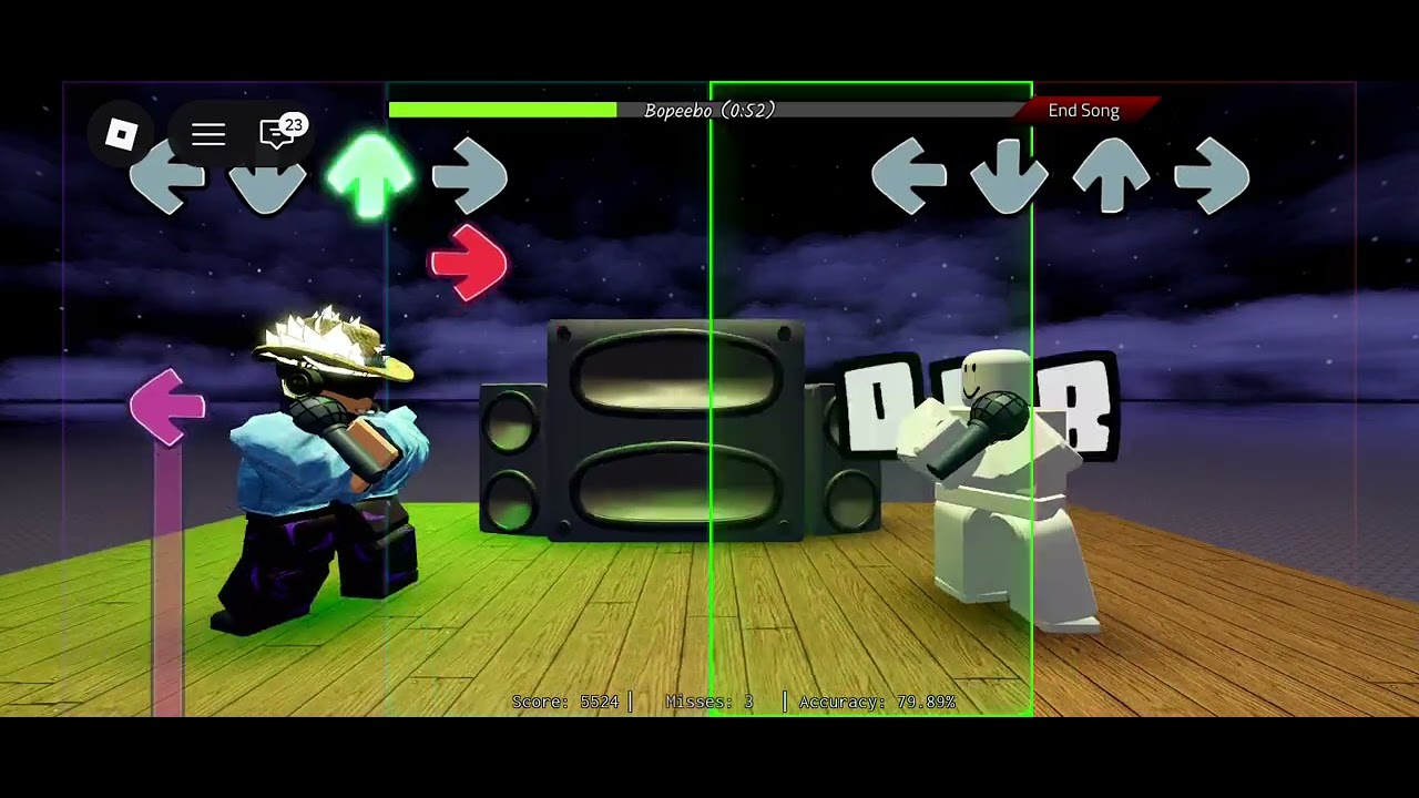Playing Fnf on Roblox 