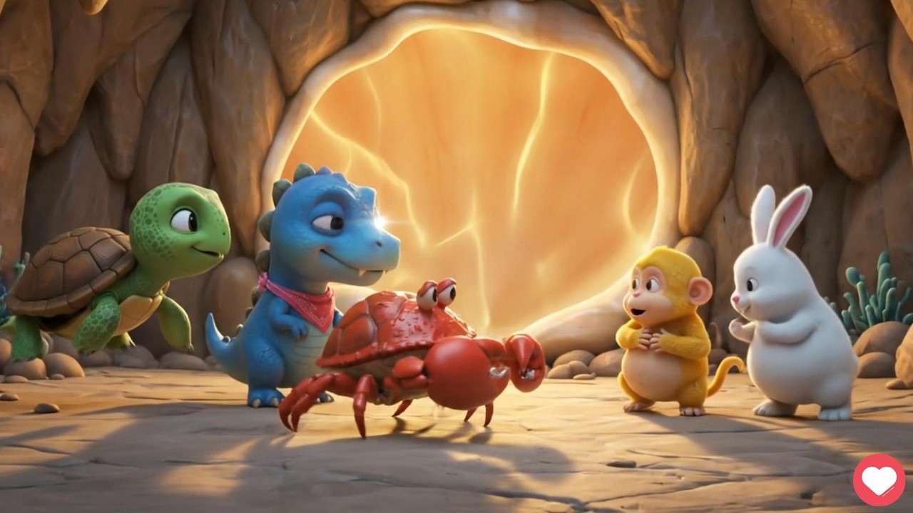 Dino, Turtle & Crab: The Secret of Kiki the Hungry Monkey's Glowing Gems! 🍌✨
