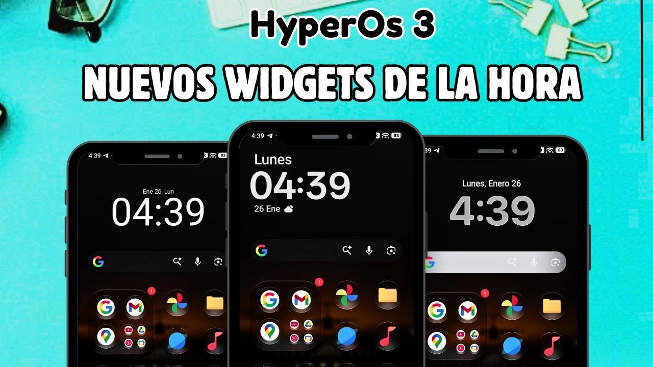 Escoge el Tuyo!! Nuevos Widgets de la Hora HOS 3 Y 2 en tu Xioami - Redmi - Poco
