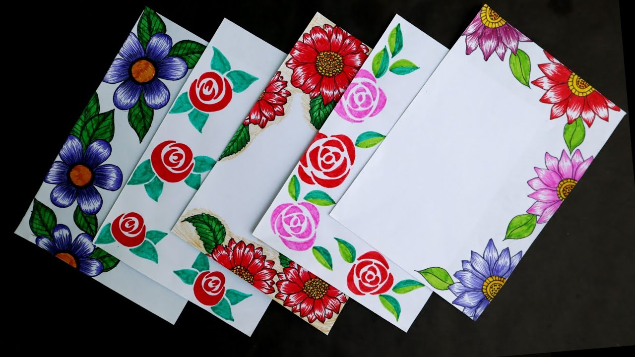 5 Border Designs/Border Design Making Ideas for Project/Quick and Easy Border Design for Project