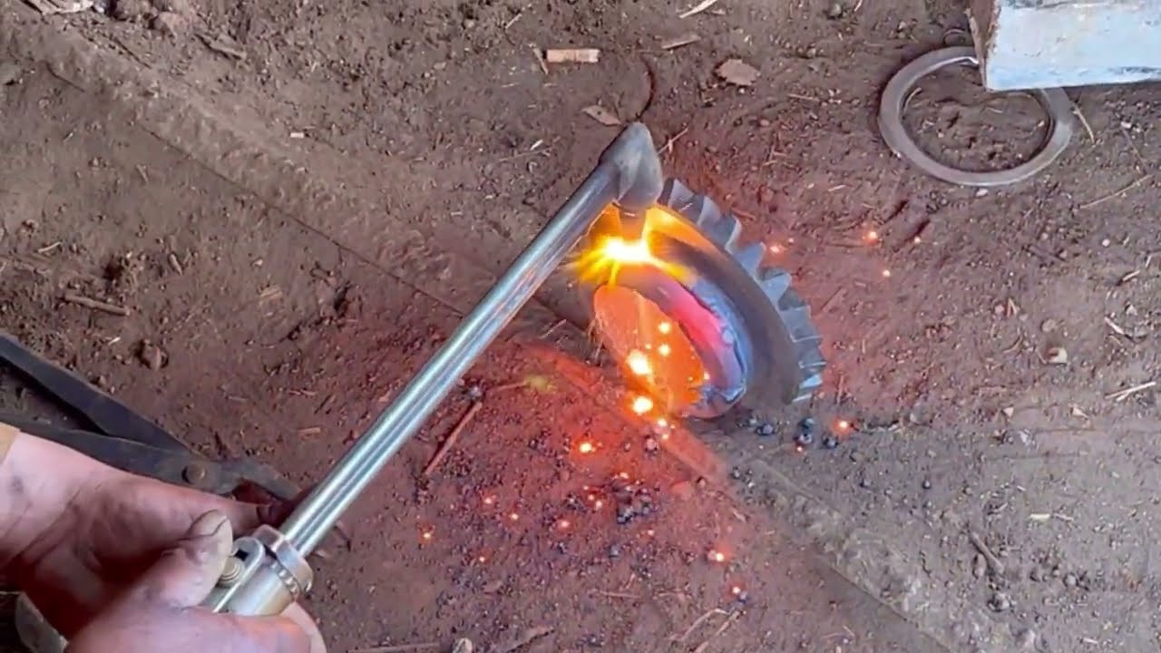 How Skilled Machine Restore A Damage Grass Mover Gearbox And Donkey Cart Tire Axle & Electric Stove 