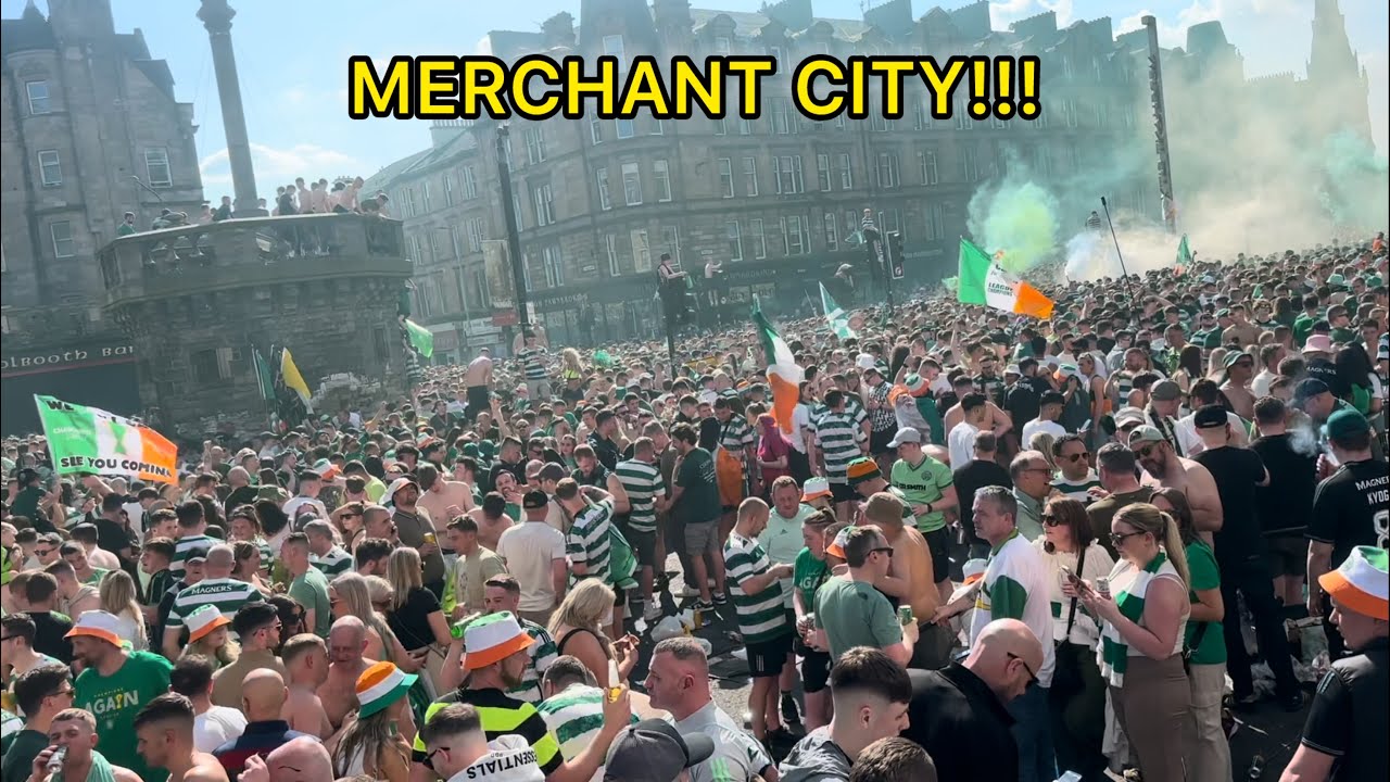 CRAZY SCENES - CELTIC FANS AT MERCHANT CITY !!!