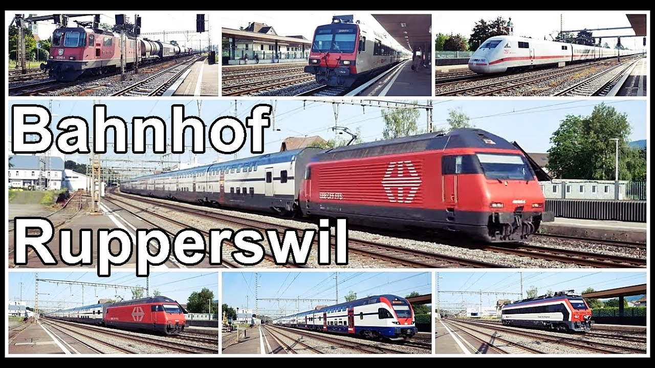 Rupperswil Railway Station / G&uuml;ter und Schnellz&uuml;ge am Bahnhof Rupperswil, Aargau, Schweiz