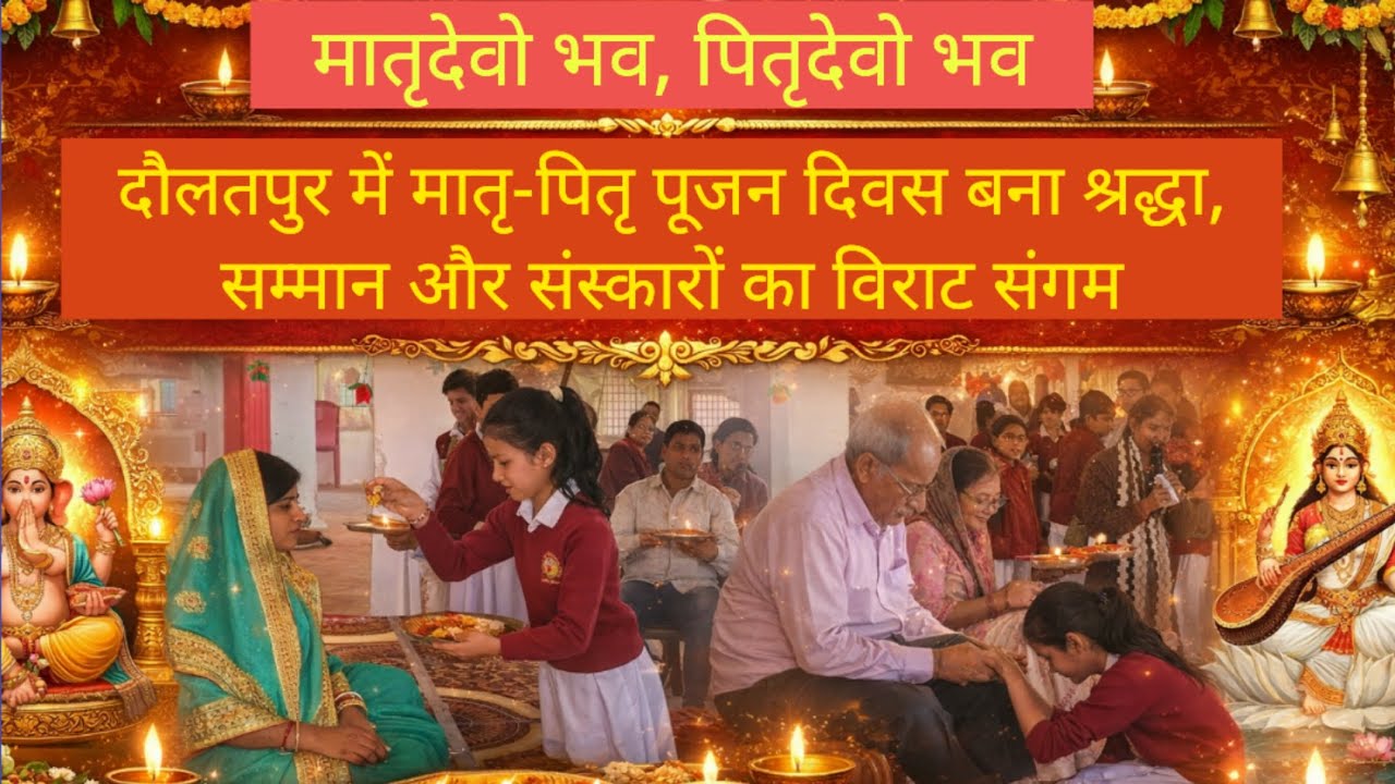 दौलतपुर में मातृ-पितृ पूजन दिवस ने जगाई पारिवारिक मूल्यों की अलख।