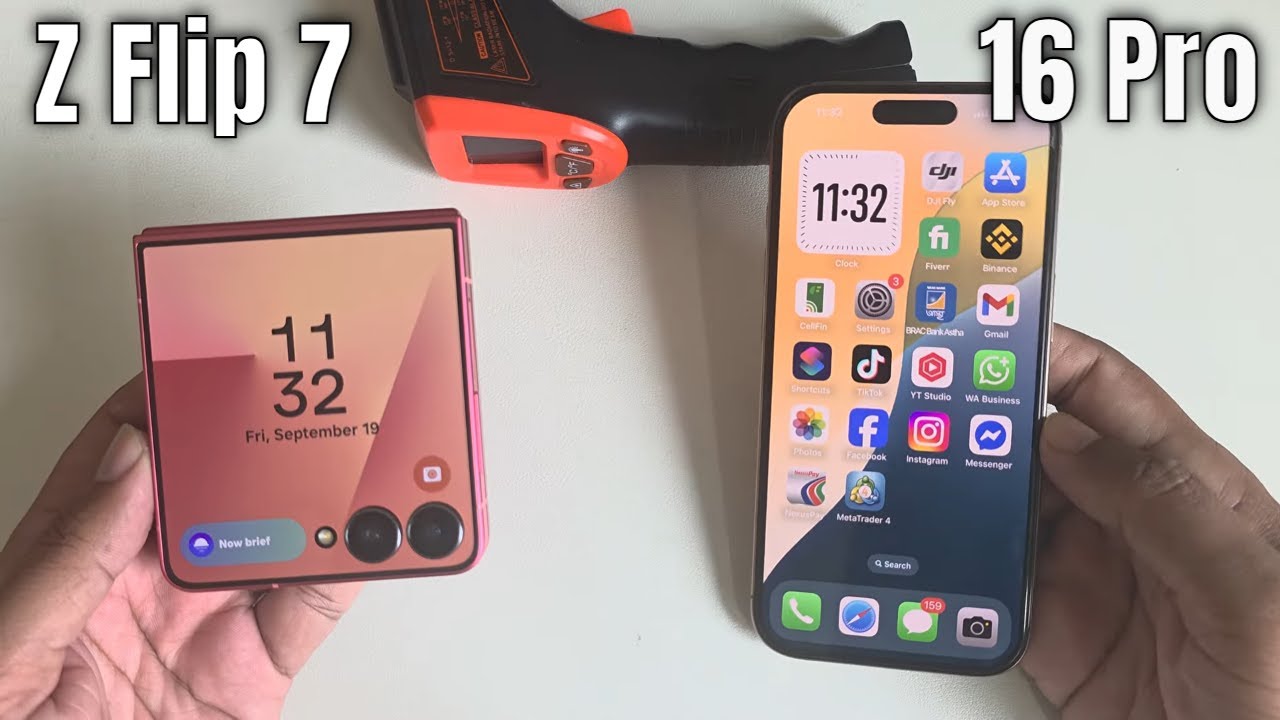 Samsung Z flip 7 vs iPhone 16pro (Camera, Speed Test, Features)