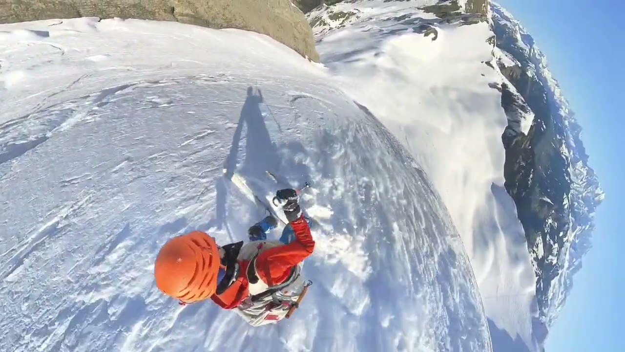 Skiing NE face of Mount Charvin