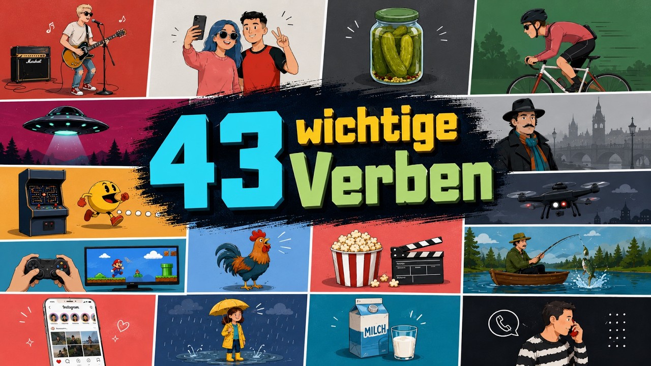 43 wichtige Verben mit Beispielen - 43 most common verbs in german with examples