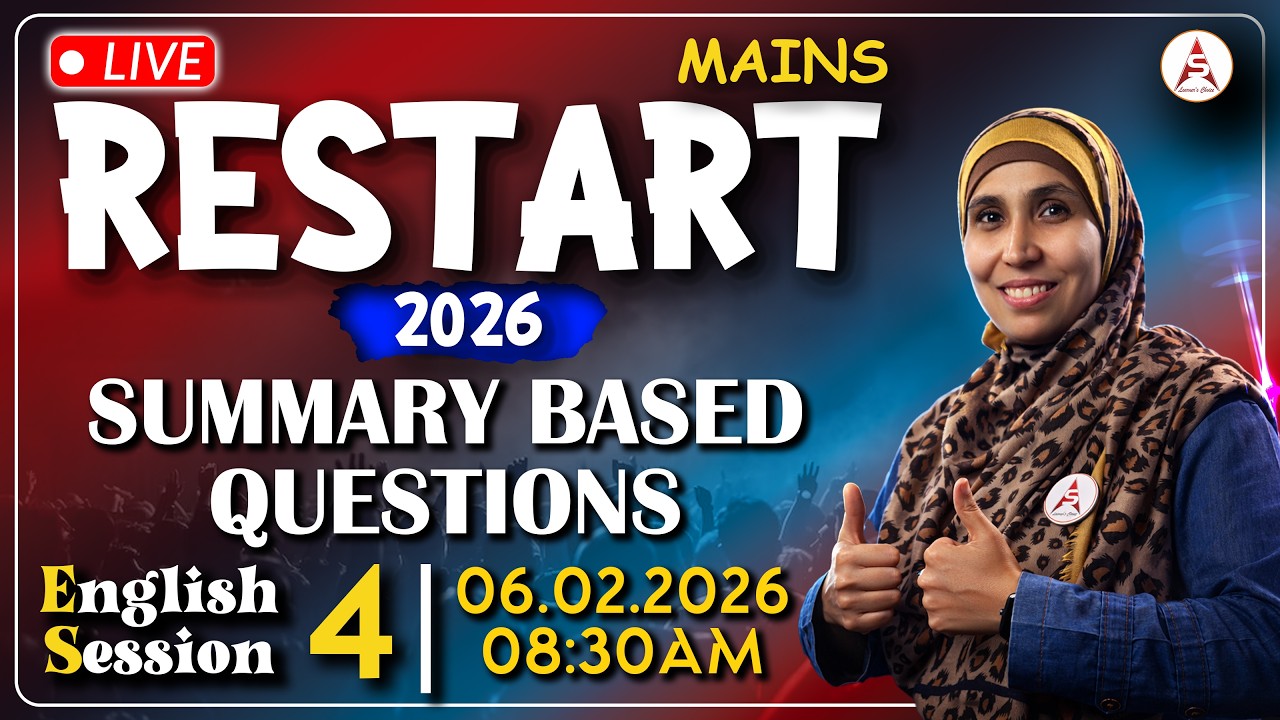 English Session 4 🔴 | Restart MAINS 2026 | SUMMARY BASED QUESTIONS #ssa #Mains2026 #EnglishRestart