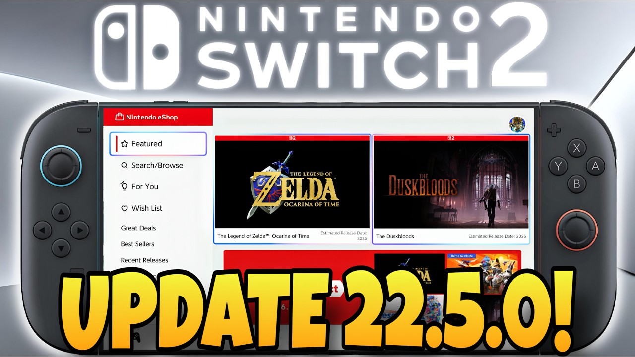 Разбор нового системного обновления 22.5.0 для Nintendo Switch 2! + Игровые обновления!