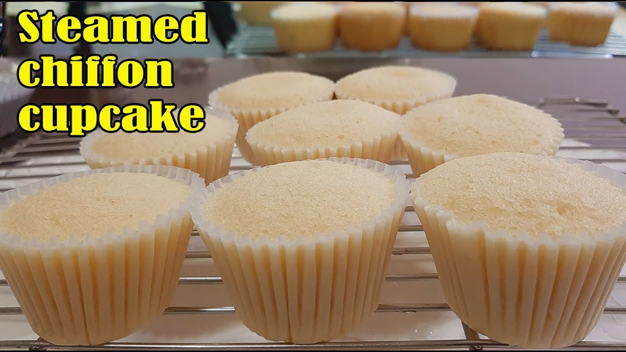 STEAMED CHIFFON CUPCAKE RECIPE | HOW TO MAKE CHIFFON CUPCAKE | NO OVEN CHIFFON CUPCAKE