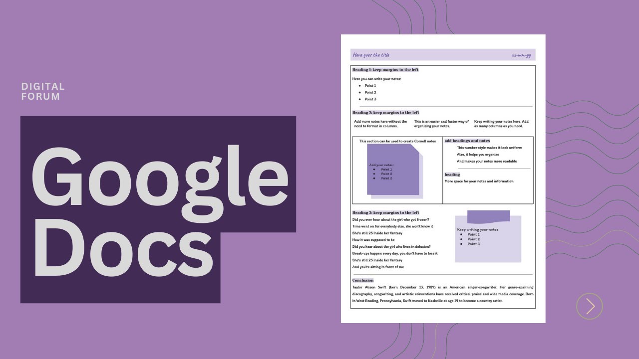 APUNTES BONITOS CON GOOGLE DOCS I Dise&ntilde;o Lila