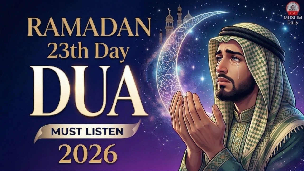 Powerful Dua Ramadan 2026 for the 23th Day | Reciter Sheikh Alaa Aqel | #ramadan2026 - Muslim Daily