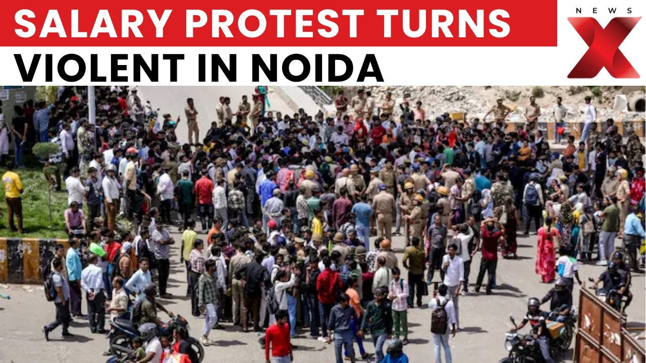 Noida Protest Turns Violent, Vehicle Torched, Police Deployed in Phase 2 | Latest News | NewsX