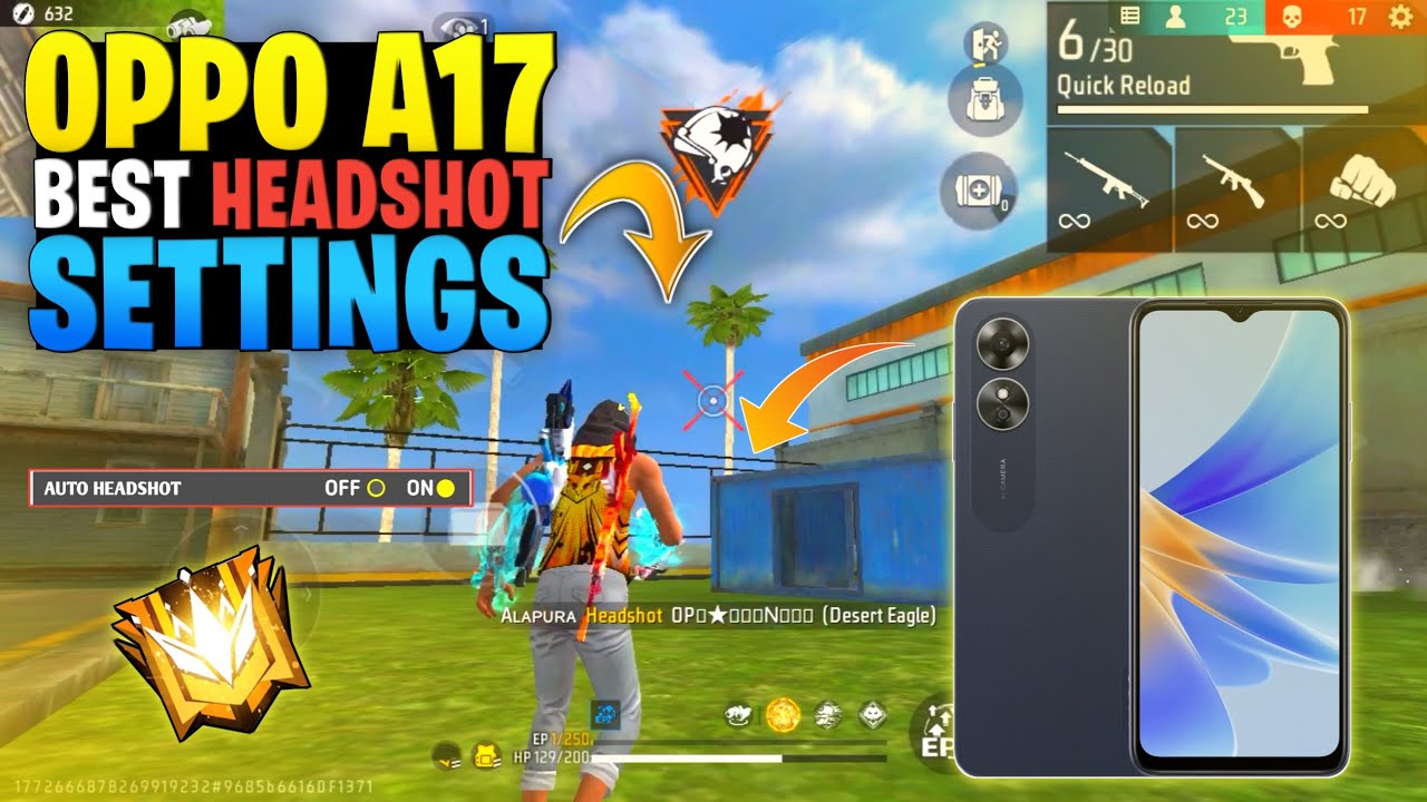 OPPO A17 FREE FIRE HEADSHOT SETTINGS 2024 || OPPO A17 FREE FIRE SENSITIVITY SETTINGS || OPPO A17 DPI
