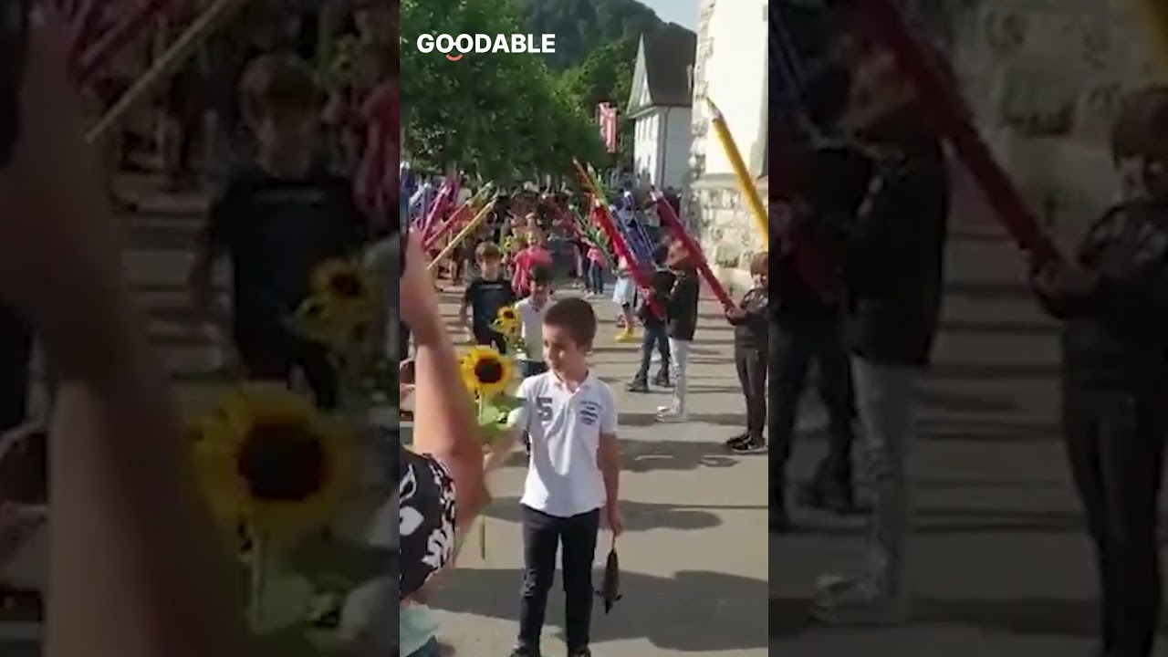 Первый день школы в Швейцарии приветствует детей #шорты