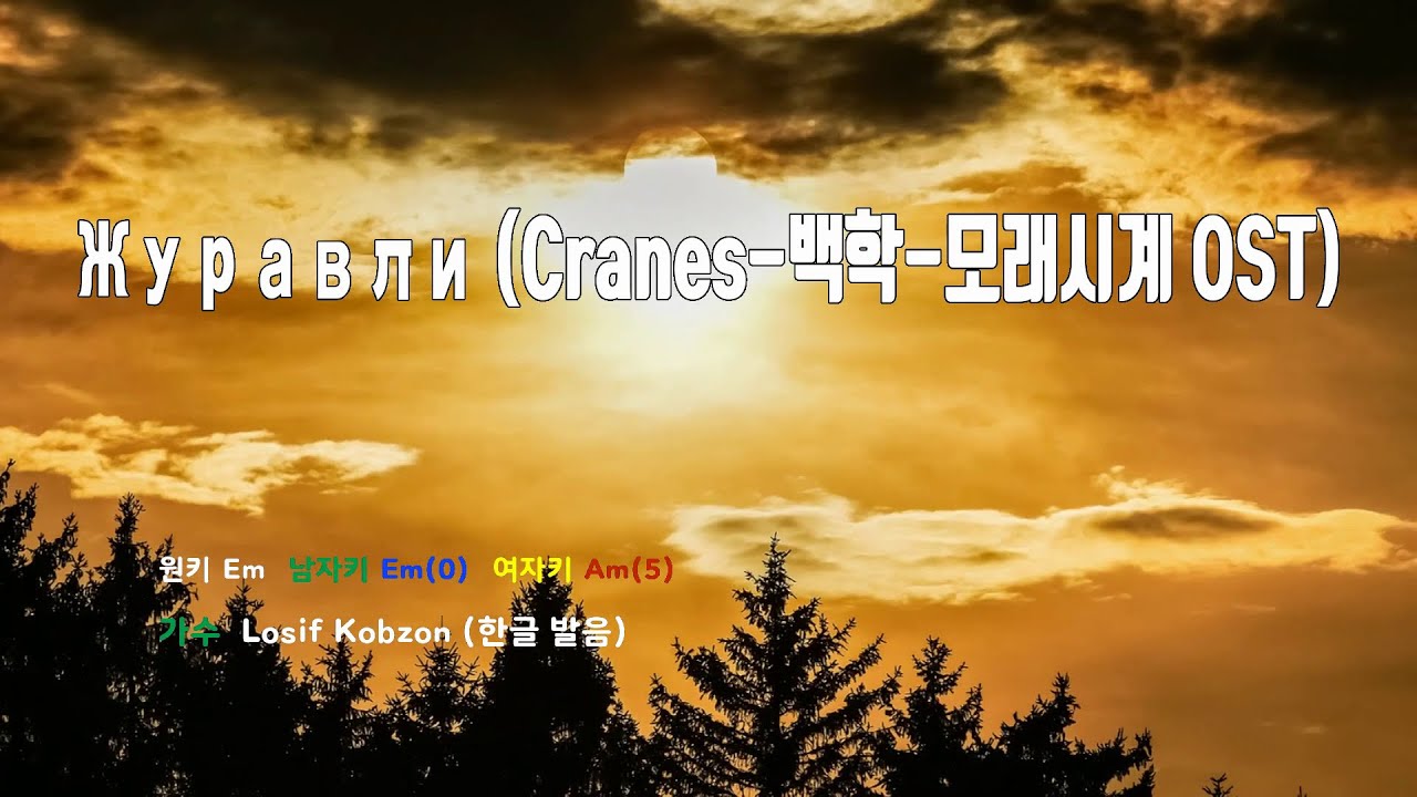 [은성 반주기] Журавли(Cranes-백학-모래시계OST) - Losif Kobzon (한글발음)