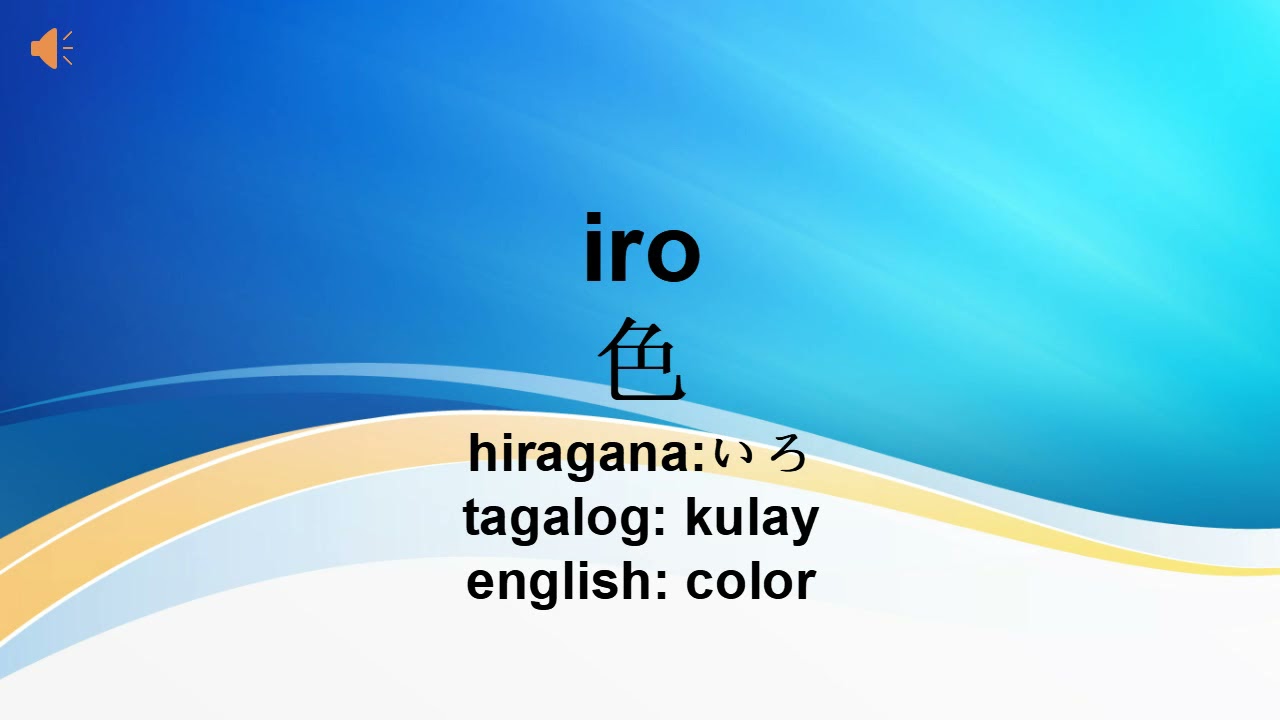 vocabulary for color japanese,english,tagalog with audio