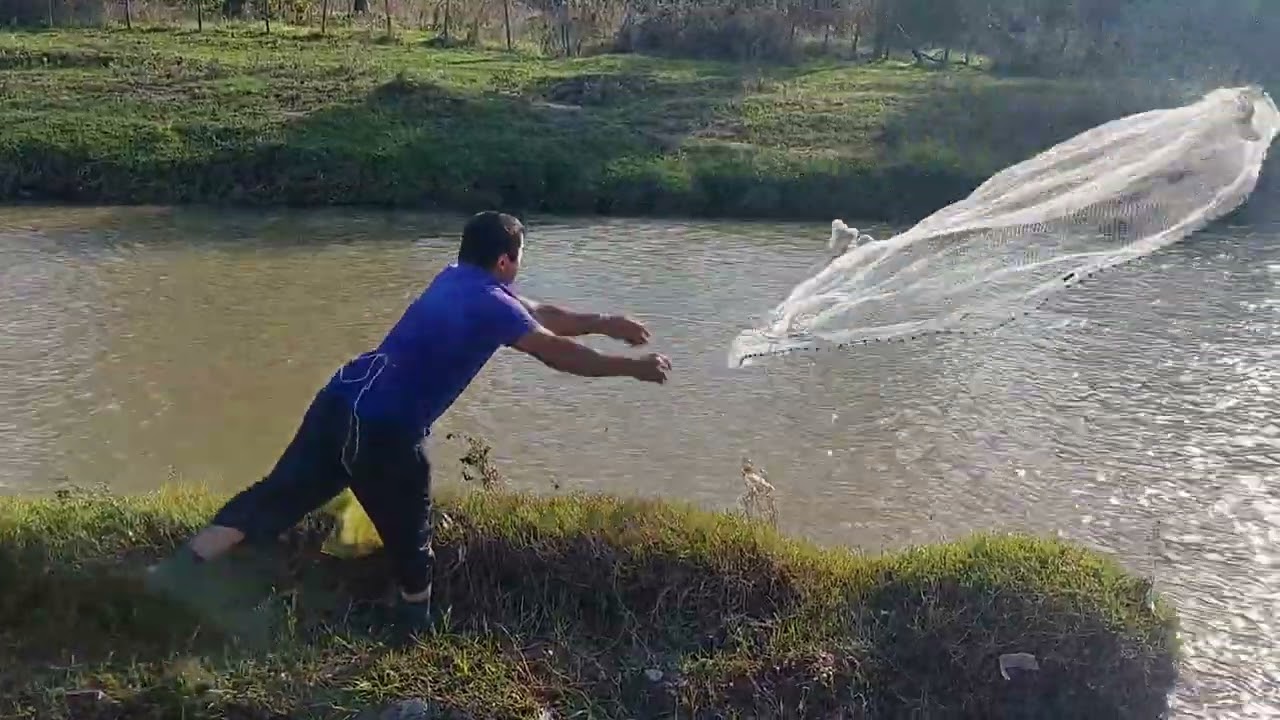 derede serpme ile balık avı