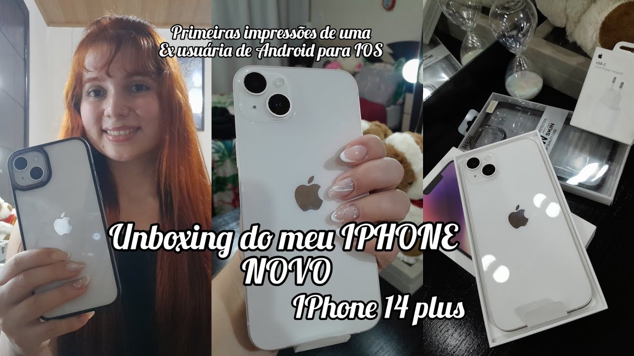 UNBOXING DO MEU IPHONE 14 plus-128g ❤️IPHONE 14 plus branco/Meu IPHONE 14 NOVO