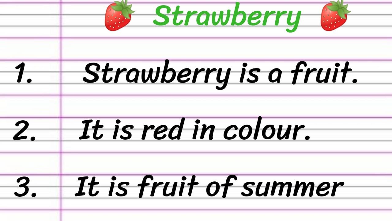 Strawberry Fruit Essay in English 10 Lines || Few Lines on Strawberry in English