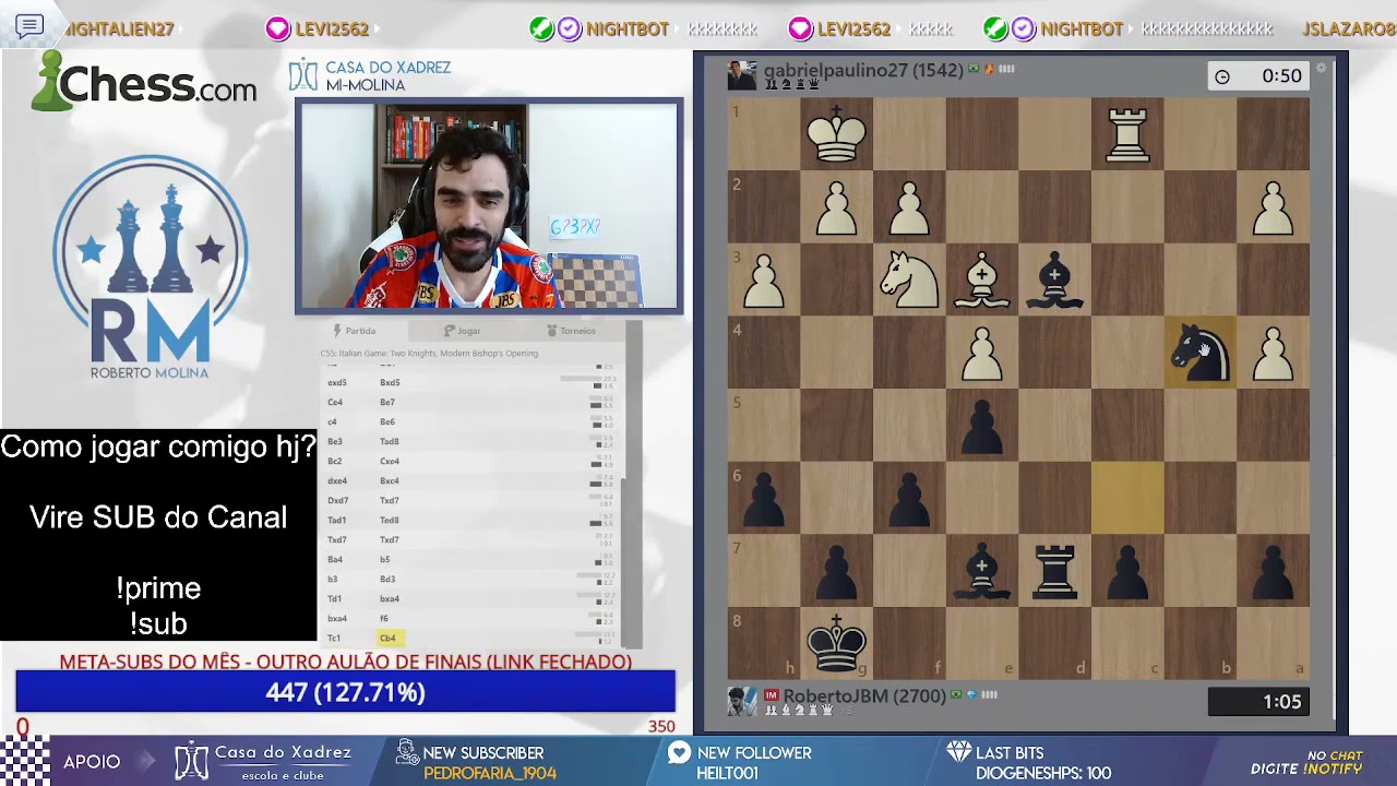 JOGANDO A ABERTURA ITALIANA DE MANEIRA OTIMISTA