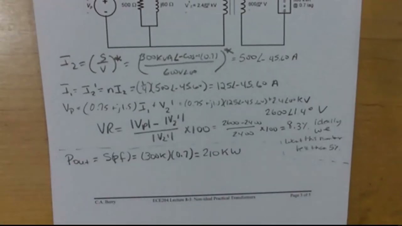 ECE204 Lecture 8-3a: Non-Ideal Transformers