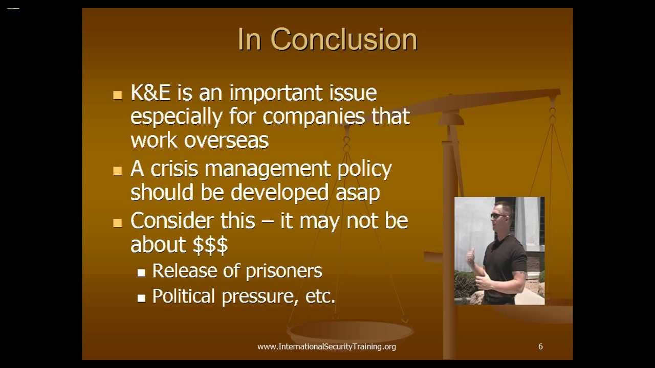 Handling Kidnapping Extortion Calls Executive Protection Bodyguard Training Course Security 9-16-13