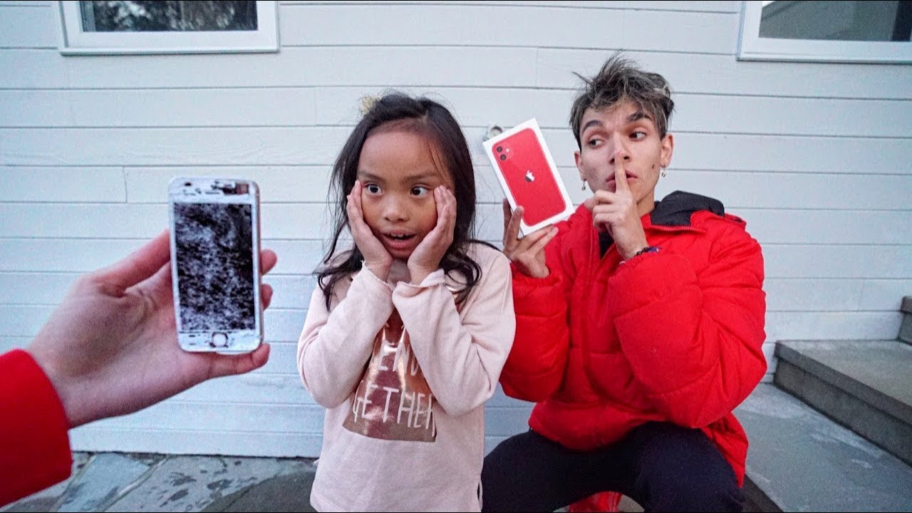 Destroying Our Little Sister's Phone, Then Giving Her A iPhone 11