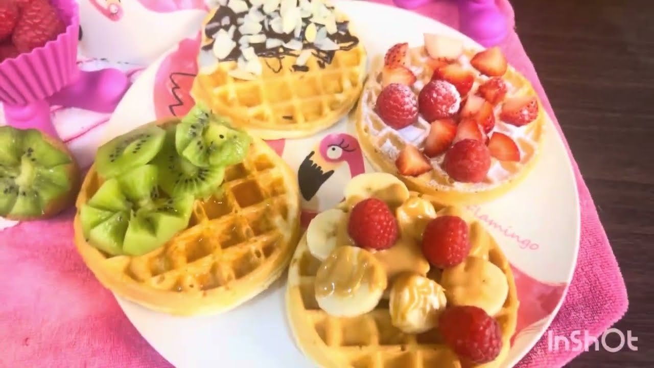 🍁يوم خريفي#🍁 عمل الوافل اللذيذ#اكسبلور 🧇🥝🍓🍫🍒