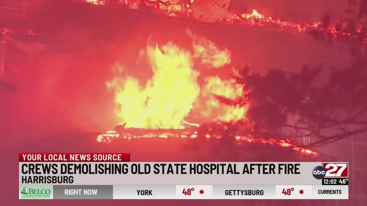 Crews respond to overnight building fire on old Harrisburg State Hospital grounds
