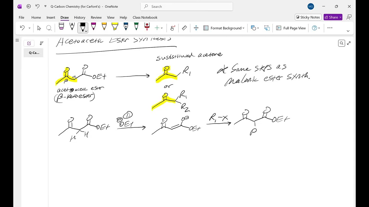 CHEM 113 Part 19 Day 1 Acetoacetic Ester Synthesis