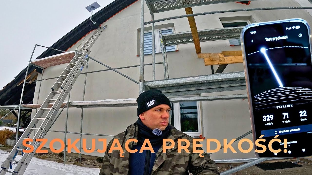 Akrobatyka na drabinie i walka ze śniegiem. Tak montuję Starlink w Mazowieckim!